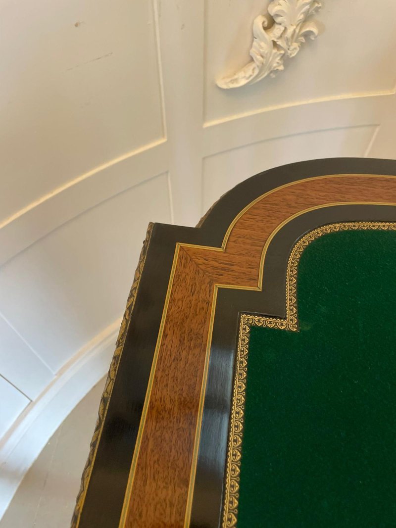 Exhibition Quality Antique Victorian French Inlaid Marquetry Card/Console Table - Image 6